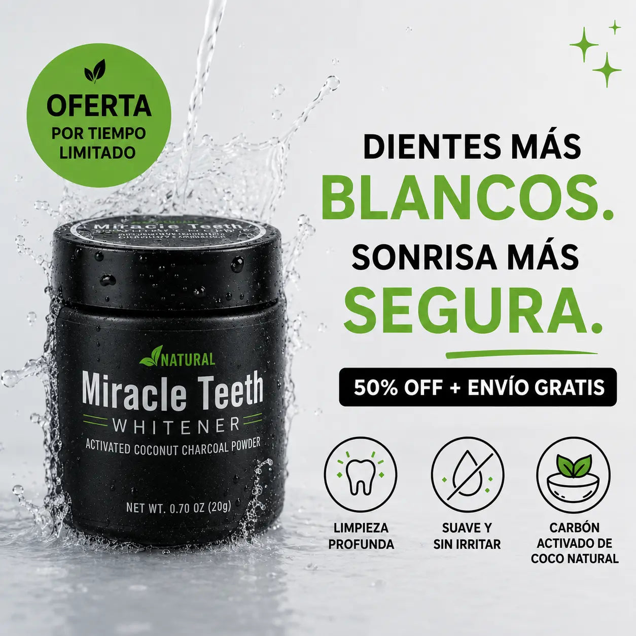 Blanqueador Dental de Carbón Activado